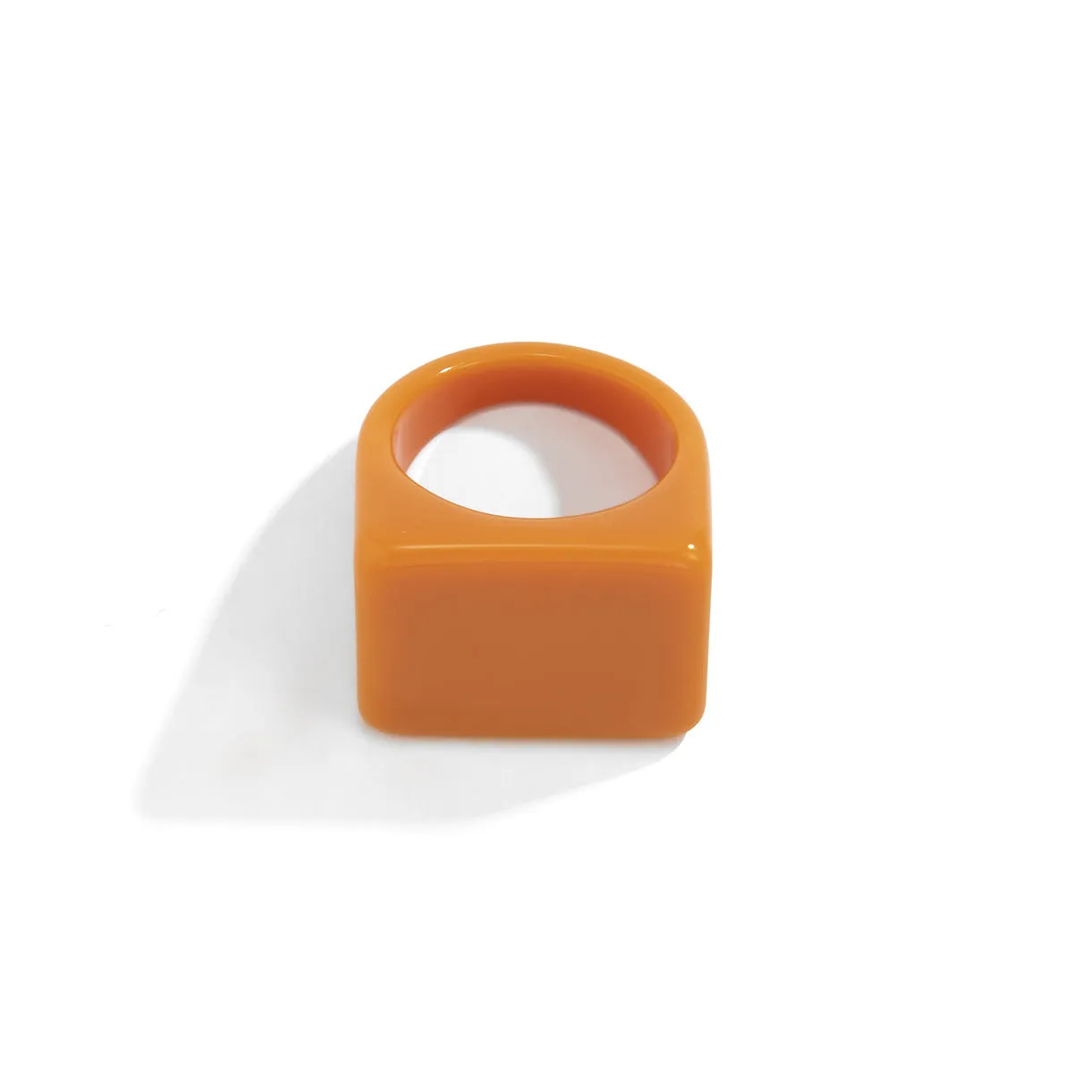 Wholesale Acrylic Geometric Colorful Square Broad Brim Ring