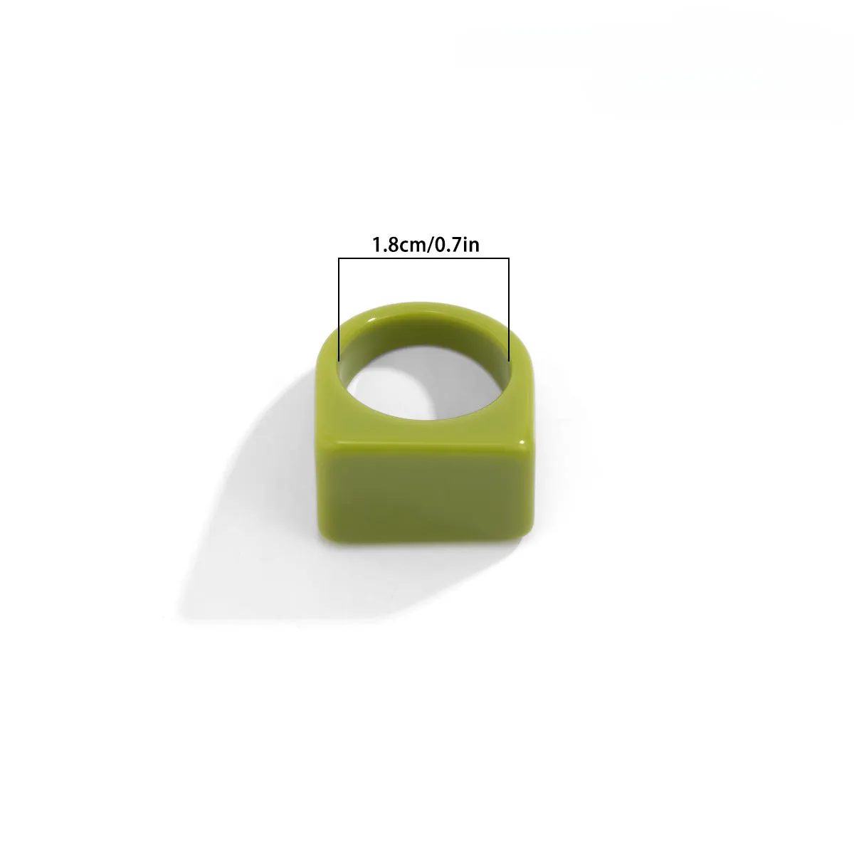 Wholesale Acrylic Geometric Colorful Square Broad Brim Ring