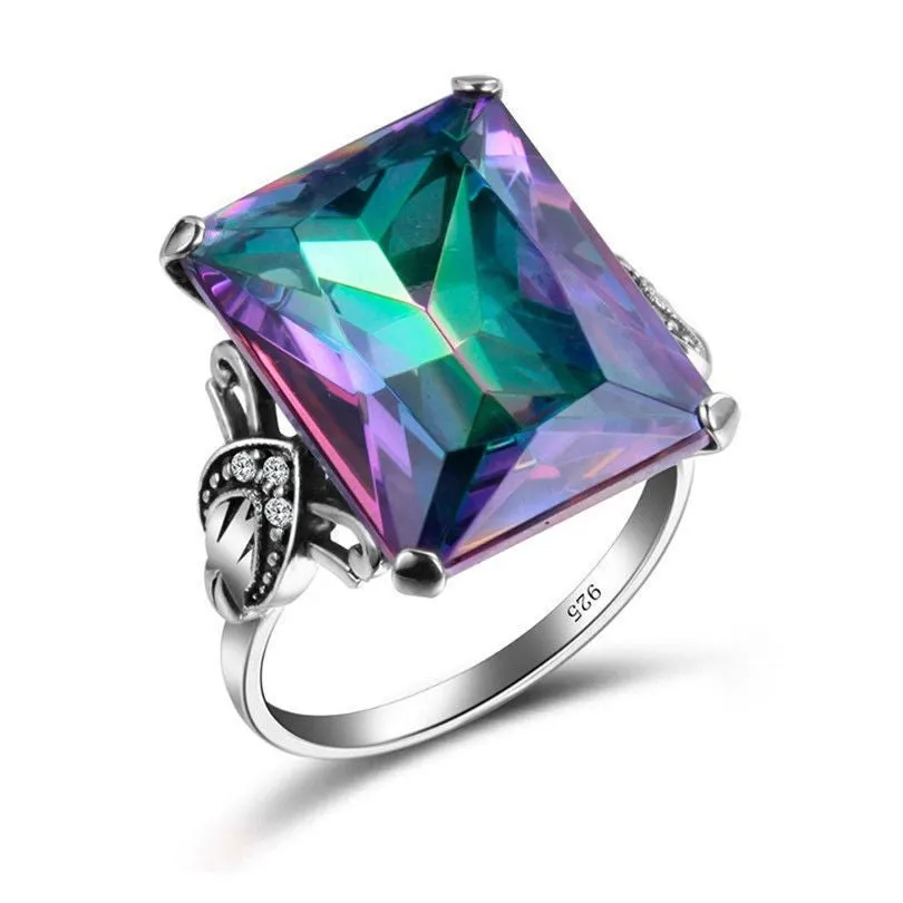 Wholesale Colorful Oval Zircon Metal Rings