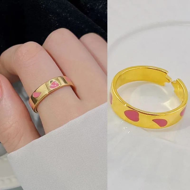 Wholesale Colorful Smiling Face Copper Rings
