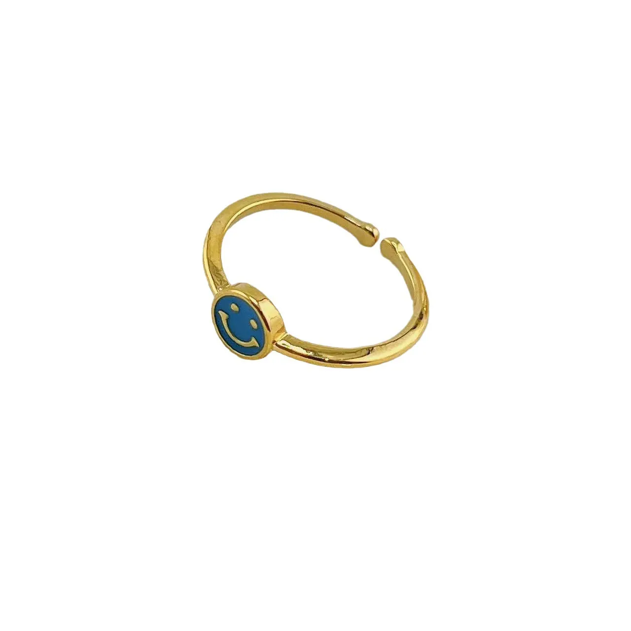 Wholesale Colorful Smiling Face Copper Rings