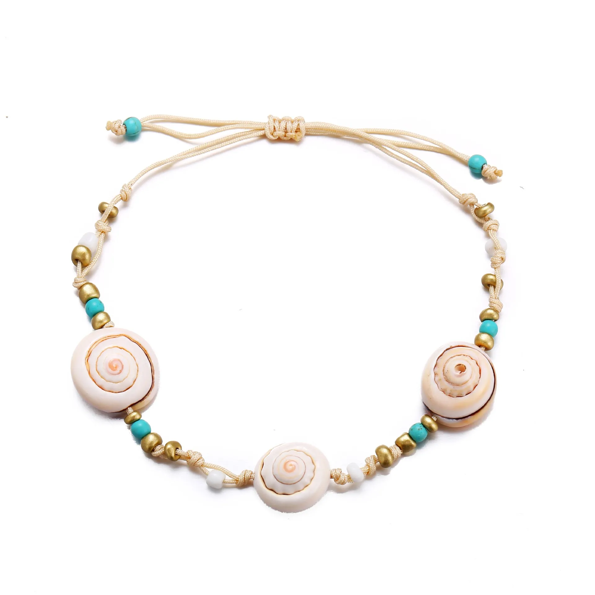 Wholesale creative simple retro three snail shell Anklets JDC-AS-F503