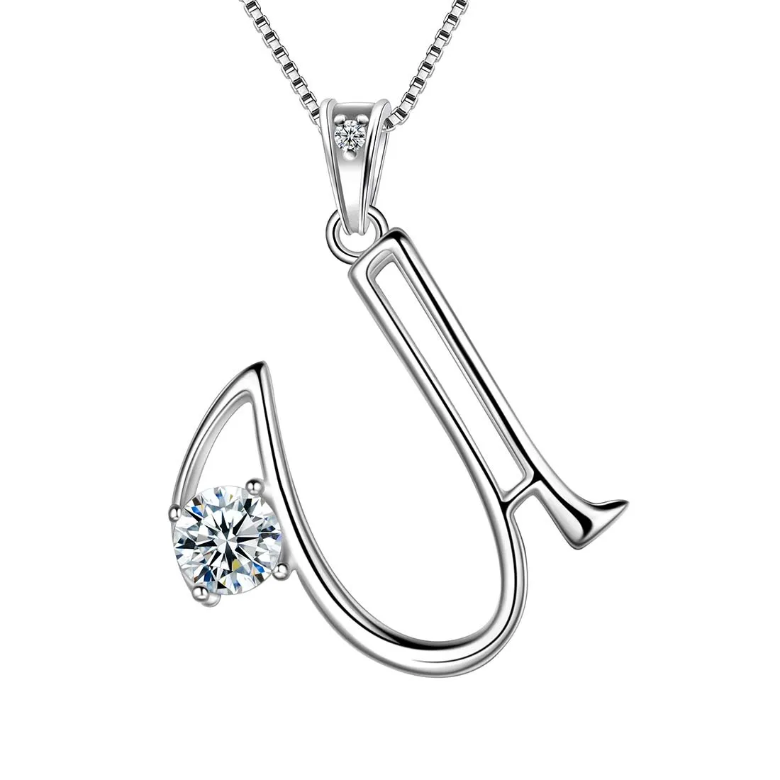Women Initial U Letter Pendant Necklace Girl Name Jewelry Gift 925 Sterling Silver