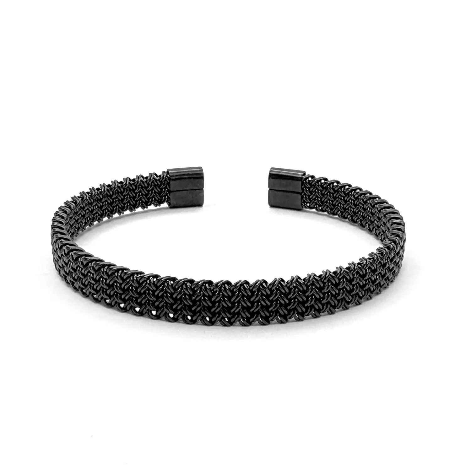 Woven Mesh patterned Cuff Black finish