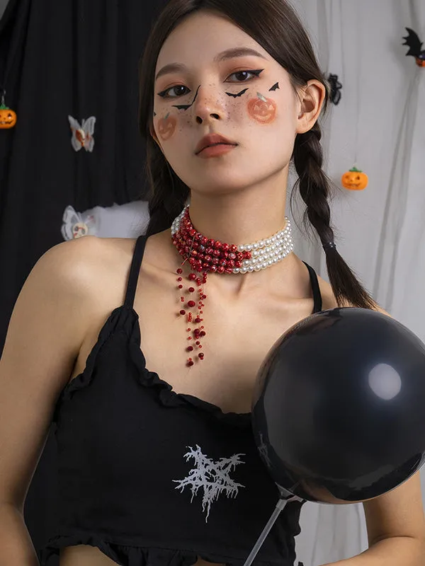 xakxx Original Stylish Beads Tasseled Halloween Necklaces Accessories
