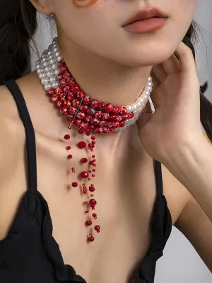 xakxx Original Stylish Beads Tasseled Halloween Necklaces Accessories