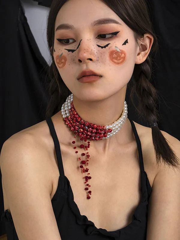 xakxx Original Stylish Beads Tasseled Halloween Necklaces Accessories