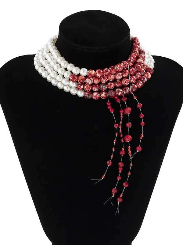 xakxx Original Stylish Beads Tasseled Halloween Necklaces Accessories
