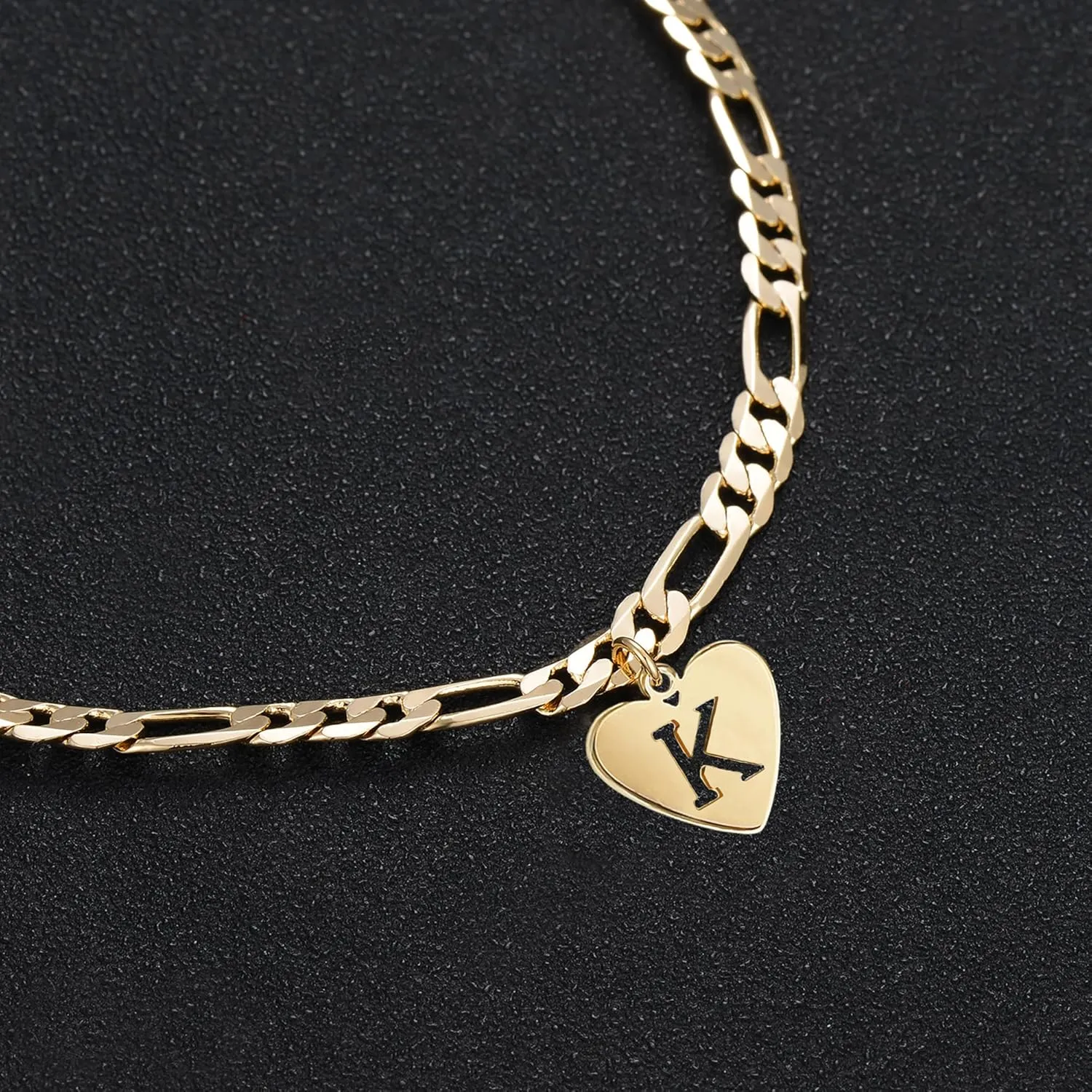 YANODA Initial Ankle Bracelets for Women, Layered Gold Anklets for Women 14k Real Gold Filled Figaro Letter Anklets for women waterproof Summer Jewelry Personalized Gifts for Women