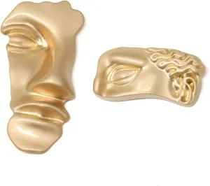 yueton 2 Pack Vintage Mask Brooch Unique Half Face Brooch Figure Face Mask Brooch for Women Men