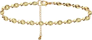 Zaner 14K Gold Dainty Anklet Waist Chain Set: Gold Jewelry Set Includes Stunning Anklet and Waist Chain 2 Piece