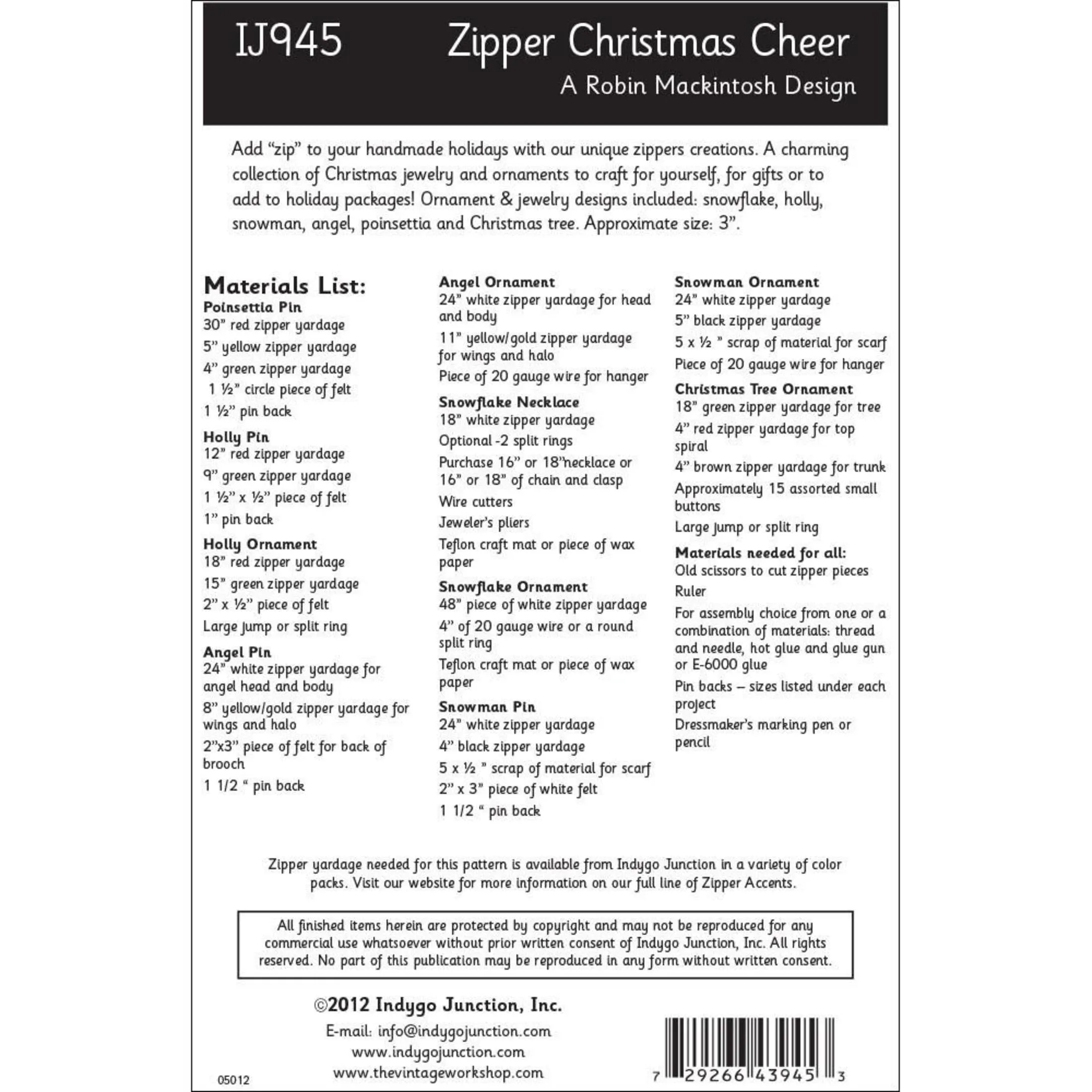 Zipper Christmas Cheer Pattern, Free PDF Download