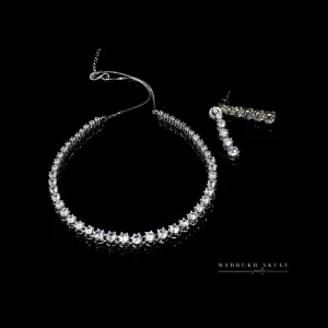 Zirconia tennis necklace set