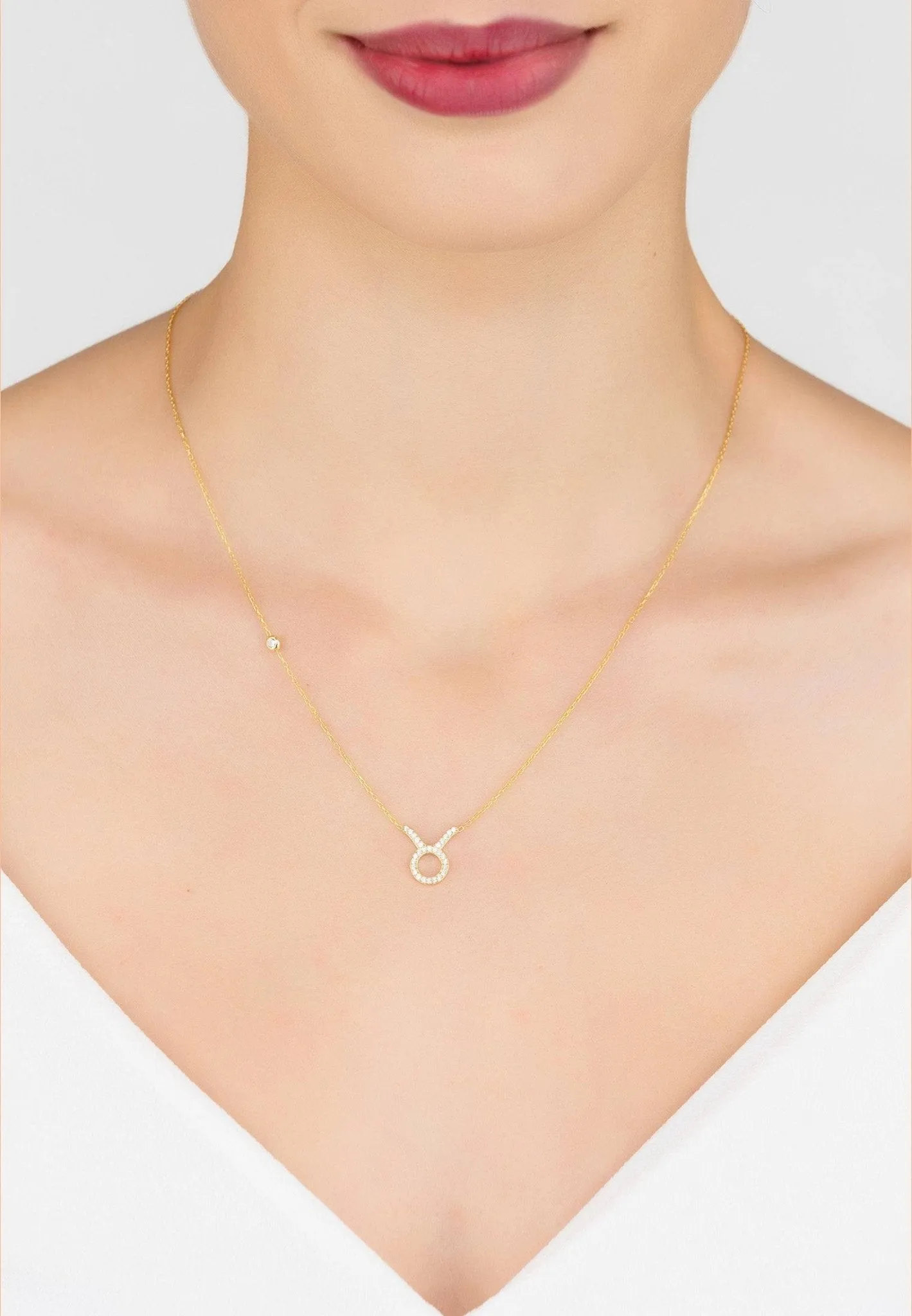 Zodiac Star Sign Pendant Necklace Dipped in Gold for Taurus