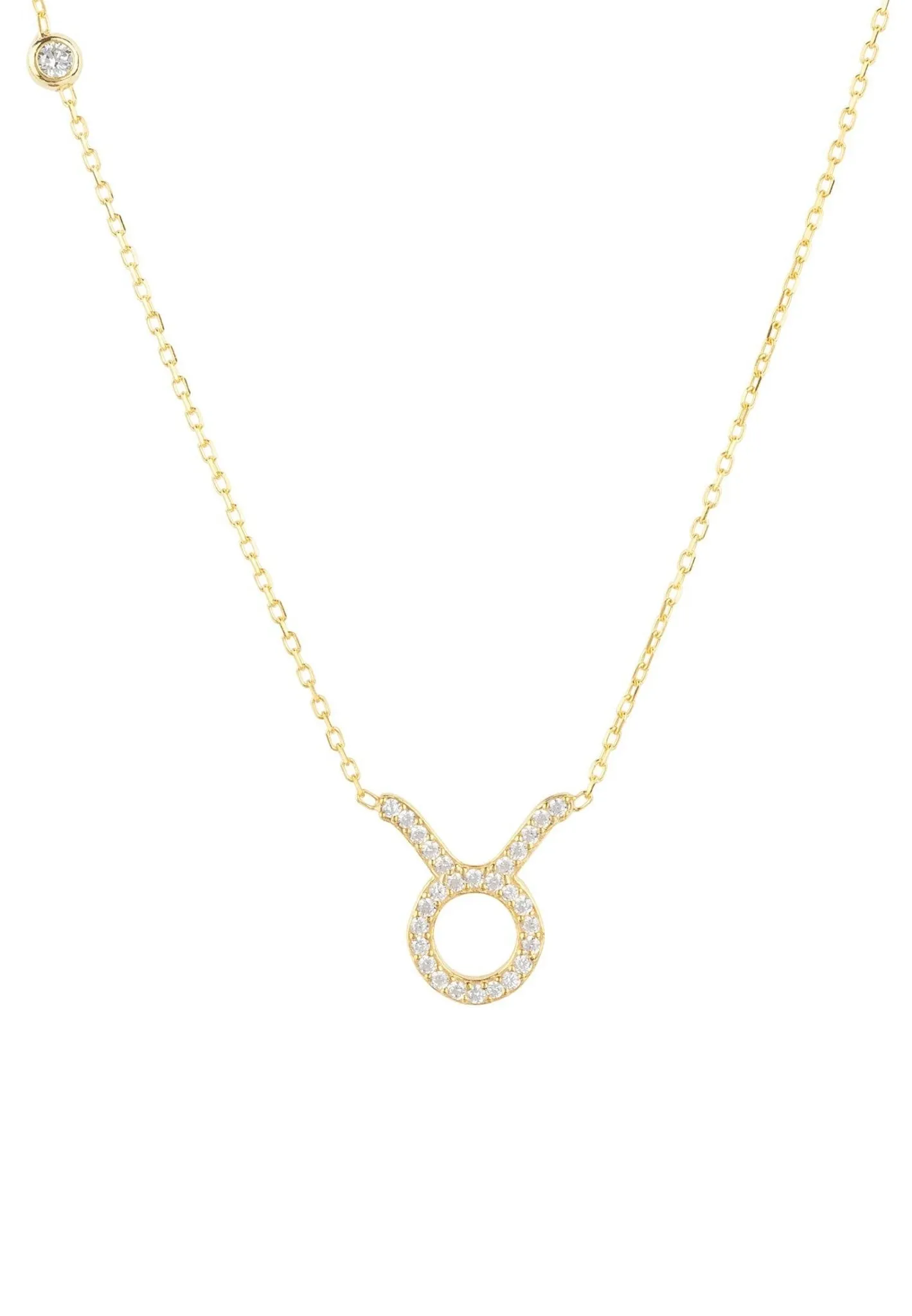 Zodiac Star Sign Pendant Necklace Dipped in Gold for Taurus
